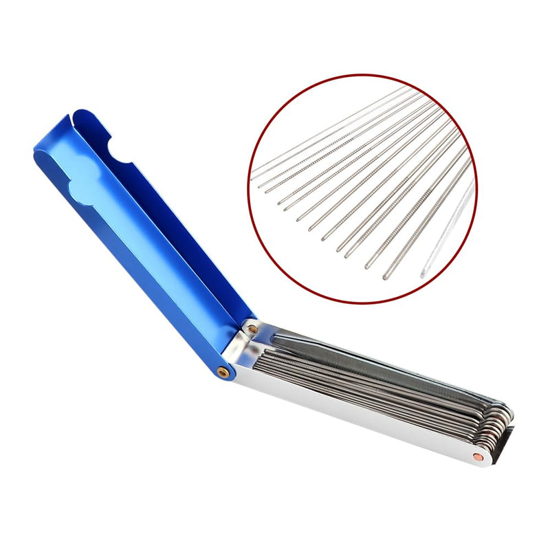 Guitar Nut Slotting File Saw Rods Slot Filing Set Needle File Set Luthier Tools Replacement Tip Cleaner Files Blue.