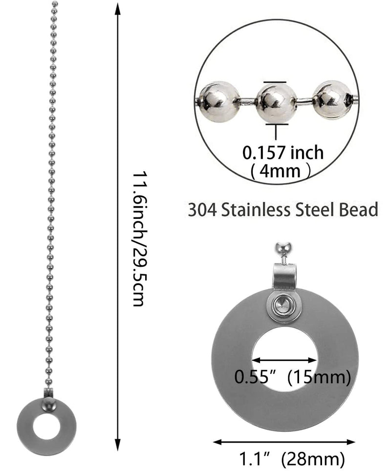 2Pack Drum Set Cymbal Chain for Rides, Crashes, Chinas, and Effect Cymbals 11.5"