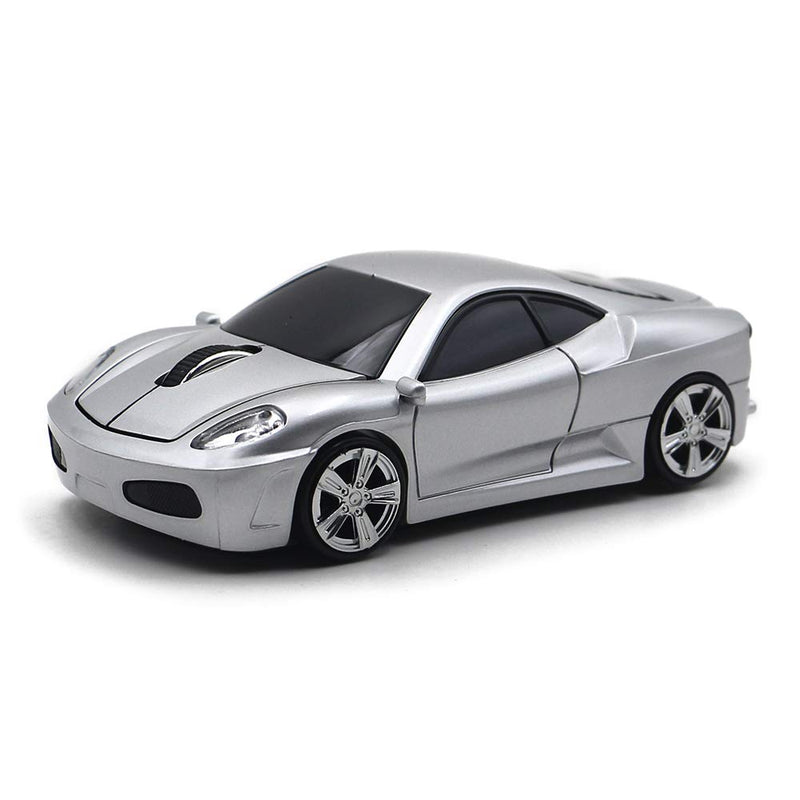MGbeauty Wireless Mouse Sports Car Mouse Computer Optical Mice for PC Laptop MAC (Silver) Silver