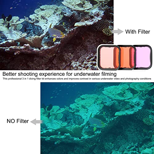 GEPULY Waterproof Case with Filters for GoPro Hero 5 6 7 Black Hero (2018) Waterproof Case+4 Filters for Hero 5/6/7 Black