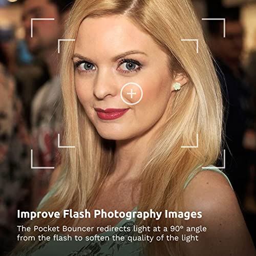 LumiQuest Flash Pocket Bouncer, Flash Diffuser with UltraStrap, Universal Classic Design for External Camera Flashes, Photography Lighting, Light for Pictures, Studio Lights, Orange