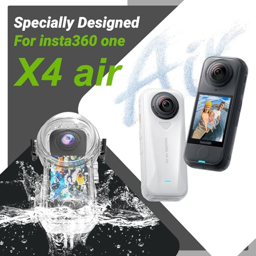 Insta 360 X4 Air Invisible Dive Case, Waterproof Up to 50m (164ft) Splash Prevention Housing, Underwater Dive Protective Shell for Insta360 X4 Air with Bracket Accessories X4air Dive Case - TWO Claw