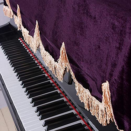 Bnineteenteam Electronic Keyboard Anti-Dust Cover 88 Key Piano Cover Split Curtain Design Purple