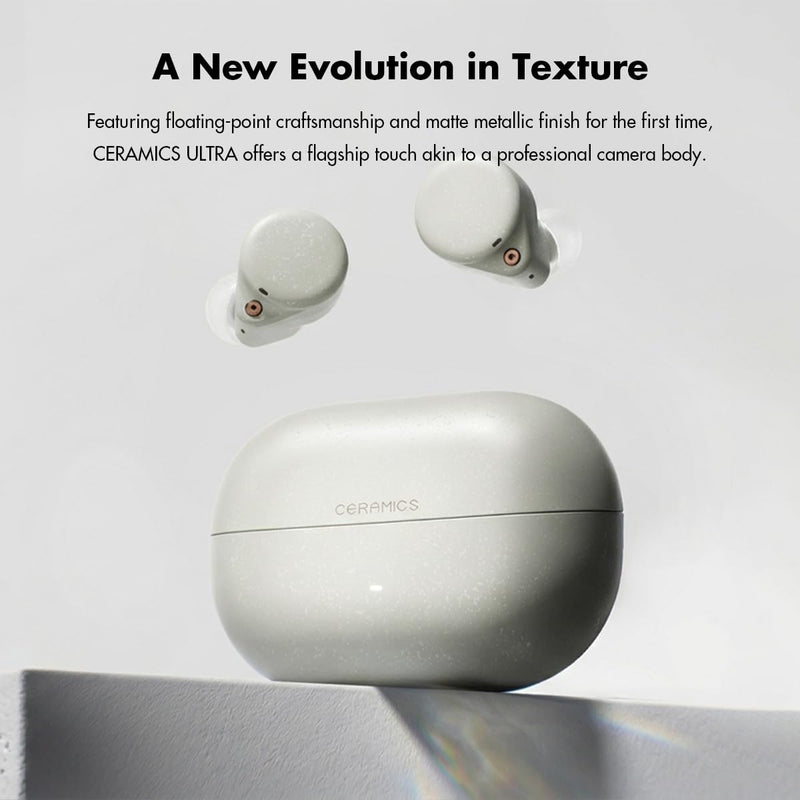 CERAMICS ULTRA True Wireless Earbuds, LDAC/LHDC, 4-Mic ANC, 11H/40H Battery | Bluetooth 6.0 & Low Latency, 99% Noise Reduction, Hi-Res Audio, Advanced Hybrid ANC, Sweat & Wind Resistant, Gray