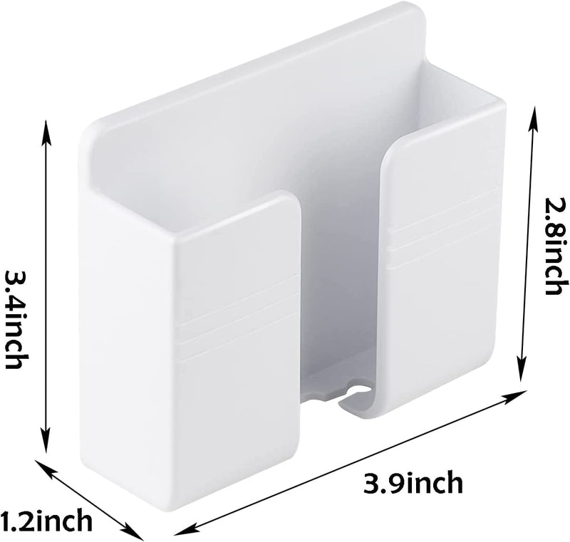 CEI&BPY 2Pcs Phone Holder Wall Mounted, Phone Stand with Self Adhesive. Phone Holder for Shower/Charging.Compatible with iPhone and Android (2Pcs-White) White