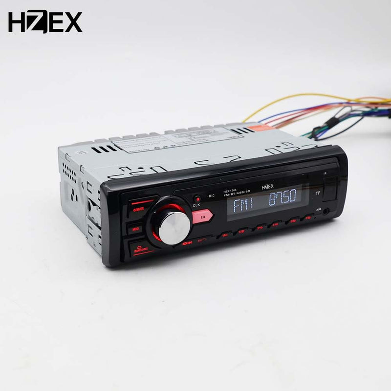 HZEX Car Stereo with Bluetooth and Subwoofer Outputs, Single Din Car Radio, Digital Media Audio Receiver Head-Unit, Fast Charging USB Ports and AM-FM Tuner, 1-Din Multimedia Player Estereo