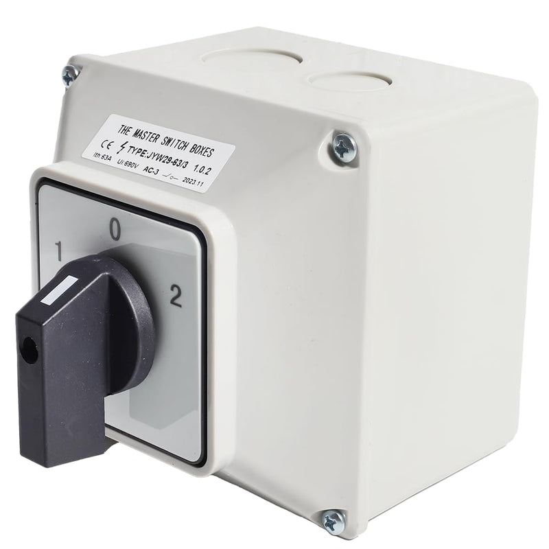 [AUSTRALIA] - 3 Phase Rotary Changeover Switch 690V 63A Universal Cam Conversion Switch 3 Position 12Terminal Main Switch Box JYW29-63/3 D303 