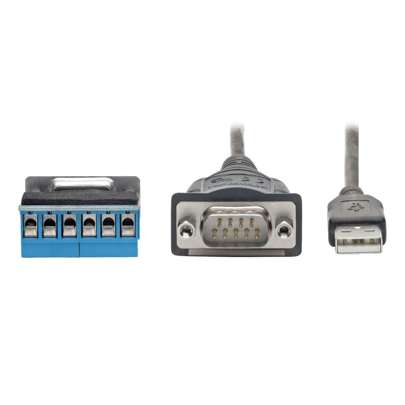 Tripp Lite USB to RS485/RS422 FTDI Serial Adapter Cable, COM Retention, USB-A to DB9 M/M, Compatible with Windows, Mac and Linux, 30 in. (U209-30N-IND)