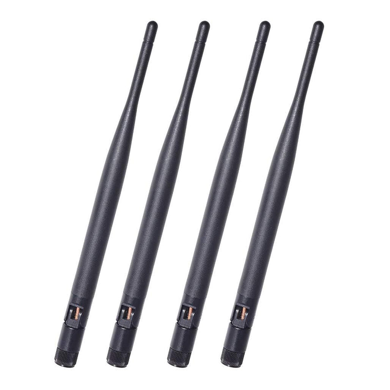 Bingfu Dual Band WiFi 2.4GHz 5GHz 5.8GHz 6dBi MIMO RP-SMA Male Antenna (4-Pack) for WiFi Router Wireless Network Card USB Adapter Security IP Camera Video Surveillance Monitor 4-Pack [RP-SMA] Male Antenna