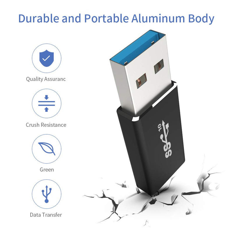 [10Gbps] USB C Female to USB Male Adapter (2-Pack), WARMSTOR USB A to USB C 3.1 Gen 2 Adapter Support Double Sided Data Sync & 60W Fast Charging - Compatible with Oculus Link, PC, Laptop, Power Bank