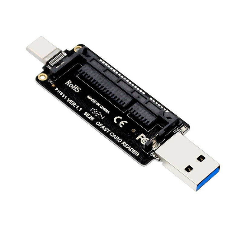 ChenYang CFast Card Reader,USB 3.0 3.1Type A ＆ Type C Male to CFast 2.0 Card PCBA Adapter CFast Card Reader for Desktop Laptop CFast to USB 3.1