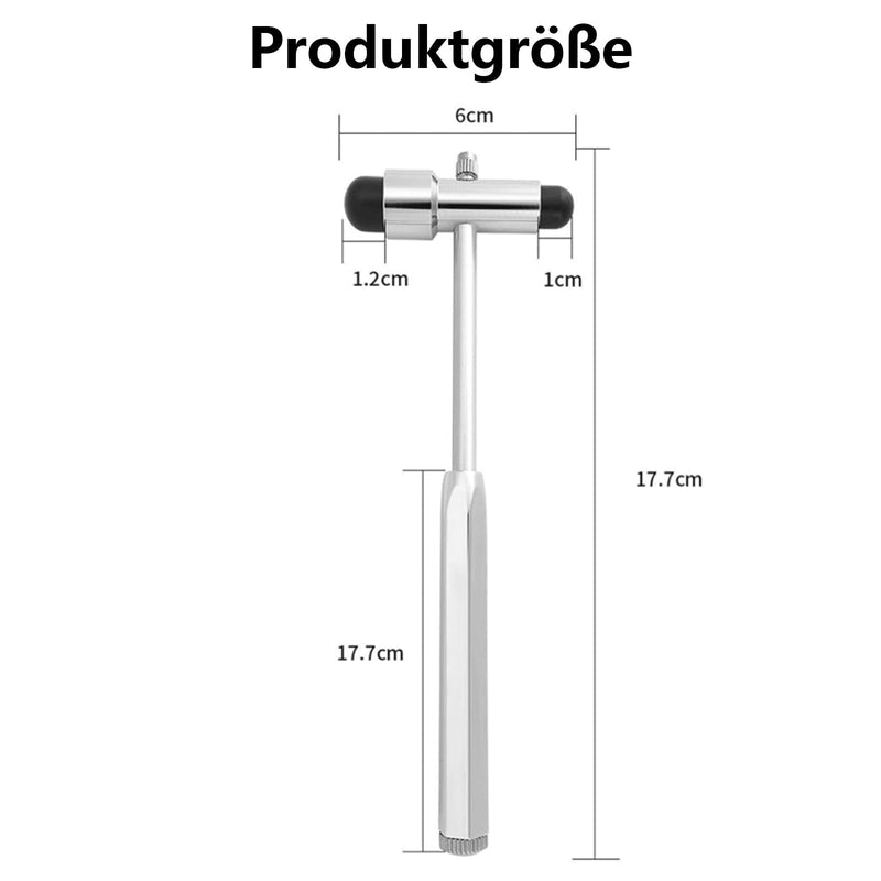 Yuiturt Reflex Hammer Medicine with Built-in Brush, Neuro Reflex Hammer with Double Plastic Head, Neurological Reflex Hammer Heavy, Multifunctional Reflex Diagnostic Hammer for Neurological Tests