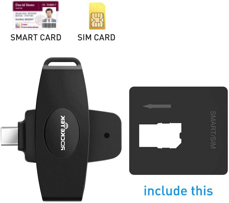 [AUSTRALIA] - USB C DOD Military USB Common Access CAC Smart Card Reader and SIM Card Reader ID CAC Card Reader,Compatible with Mac Os, Windows,Linux 