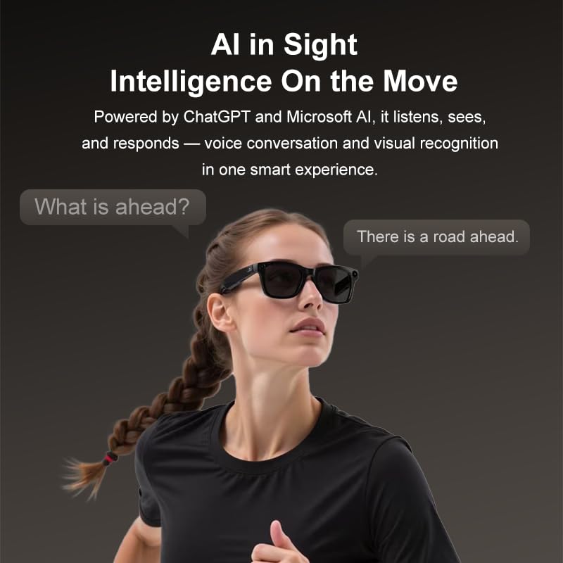 IMIKI AI Smart Glasses, Green | 8MP Camera, UV400 Lens, IP54 Waterproof, 410mAh Battery, 64.45g Lightweight