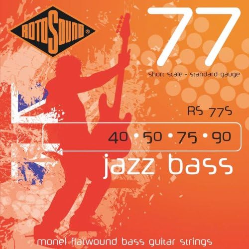 Rotosound RS77S Monel Flatwound Short-Scale Bass Guitar Strings (40 50 75 90) .040-.090 Standard Short Scale