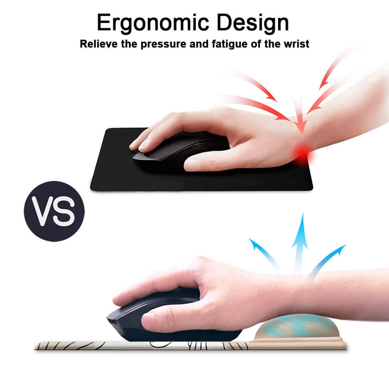 Mouse Pad with Wrist Support, Non Slip Mousepad Wrist Rest for Office, Computer, Laptop & Mac- Durable & Comfortable & Lightweight Ergonomic Support Mouse Mat Abstract Art Plants Abstract Art 6