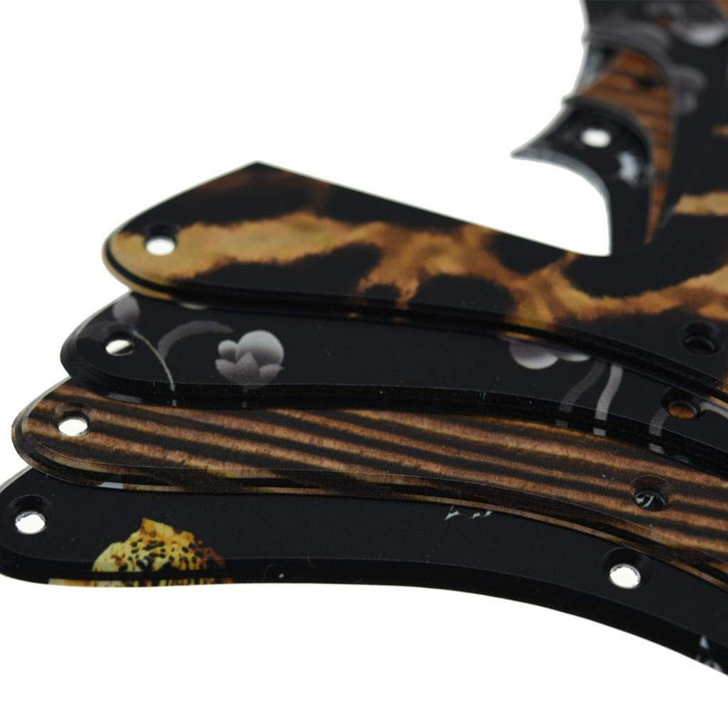KAISH J Bass Style 3D Printed Plastic Pickguard 4 String Bass Pick Guard Scratch Plate for USA/Mexico Jazz J Bass Leopard Stripe