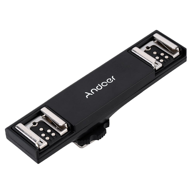 [AUSTRALIA] - Andoer Dual Hot Shoe Flash Light Speedlite Bracket Splitter for Canon 7DII 70D 5DR 5DRS 5DIII 6D DSLR Camera Camcorder 