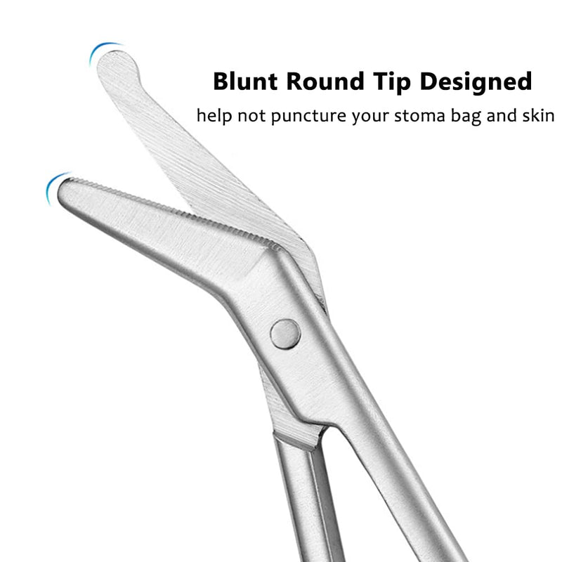 Ostomy Bag Scissor - Stoma Pouch Shear with Blunt Round Tip for Colostomy Ileostomy Care, Stainless Steel, 4.4" L, 1Pcs 1
