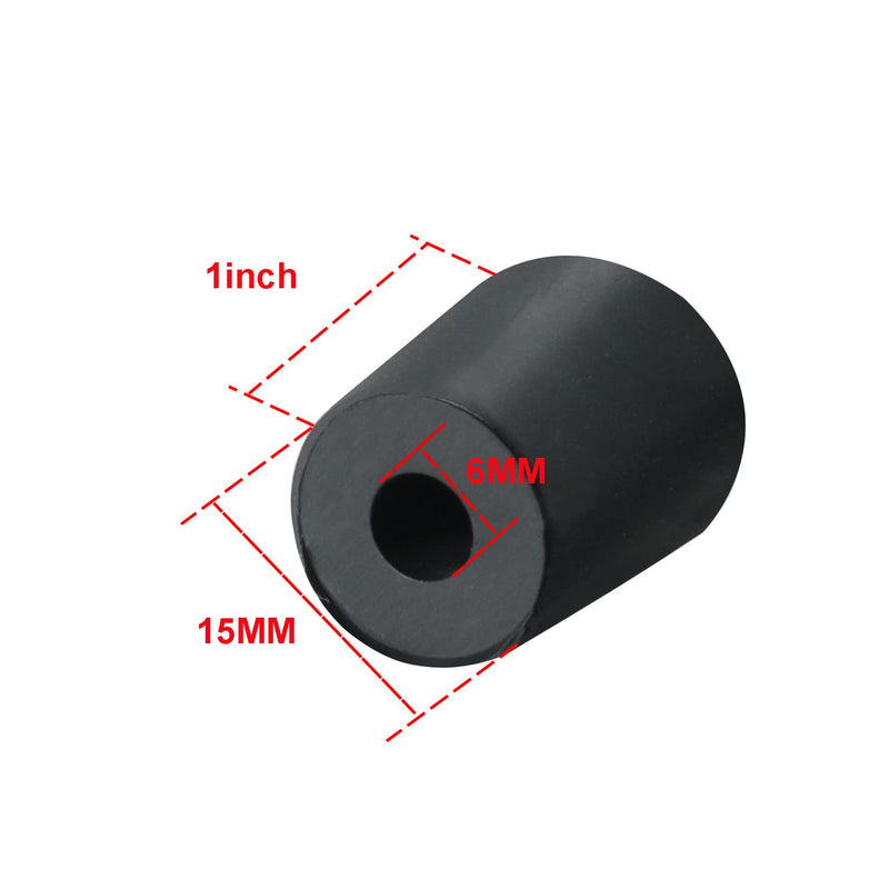 5pcs Cello Endpin Rubber Pad 6mm Black Rubber Tip for Double Bass