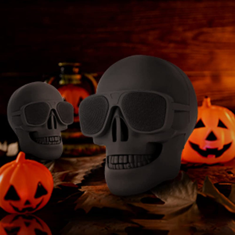 [AUSTRALIA] - Skull Speaker, Portable Bluetooth Speakers Unique Speaker 8W Output Bass Stereo Compatible for Desktop PC/Laptop/Mobile Phone/MP3/MP4 Player for Halloween Decorations for Gift Party Big-Black 