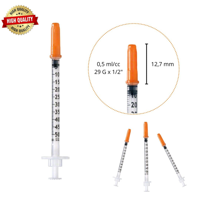 10 x 0.5ml/cc Plastic Tube 29G (0.33 x 12.7mm) Multipurpose Measuring Tools, Lab Accessories, Individually Packed 10 x