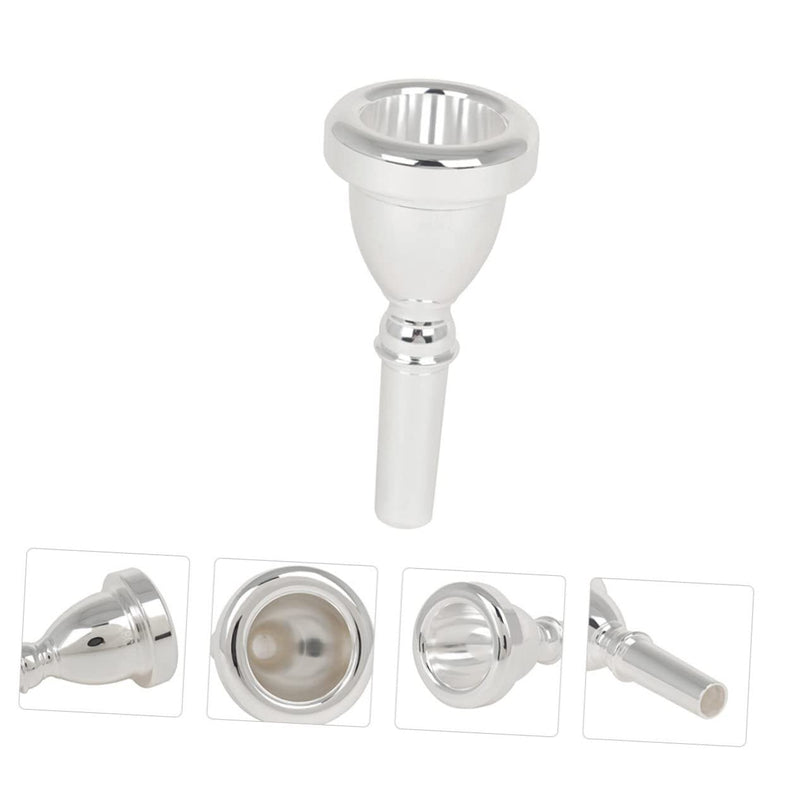 Tuba Mouthpieces Brass Saxophone Accessories Music Player Trumpet Accessories Plated Tuba Musical Replacement Tuba Part Replacement 18c 4.7X4.7X10CM Silver