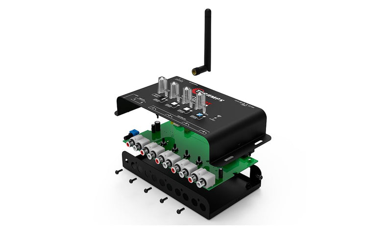 Taramps Pro 2.4 BT Bluetooth DSP Crossover Full, Digital Signal Processor, Car Audio Equalizer with App, Gain up to 9V, 15 Band Graphic Equalization, 12 preset EQ, 2 in and 4 Out, High Level Input