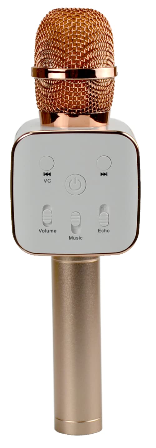 Sing-Along PRO Bluetooth Microphone - Wireless Karaoke Mic for Kids & Adults - Portable Home Karaoke Mic with Stereo Audio (Rose Gold) Rose Gold