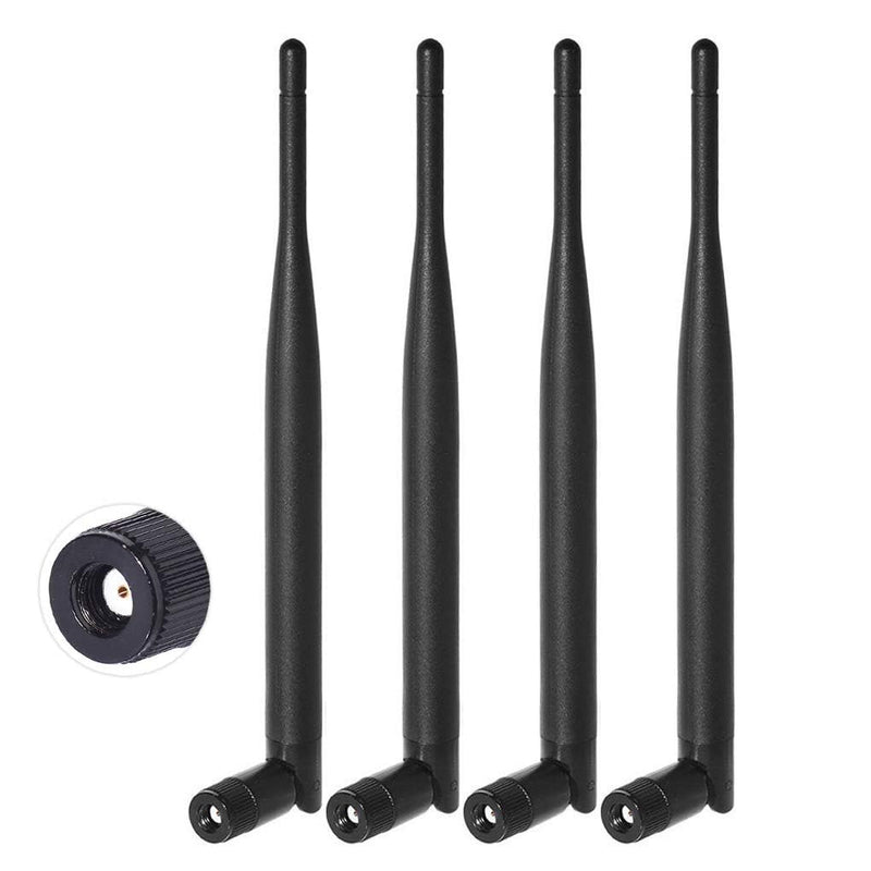 Bingfu Dual Band WiFi 2.4GHz 5GHz 5.8GHz 6dBi MIMO RP-SMA Male Antenna (4-Pack) for WiFi Router Wireless Network Card USB Adapter Security IP Camera Video Surveillance Monitor 4-Pack [RP-SMA] Male Antenna