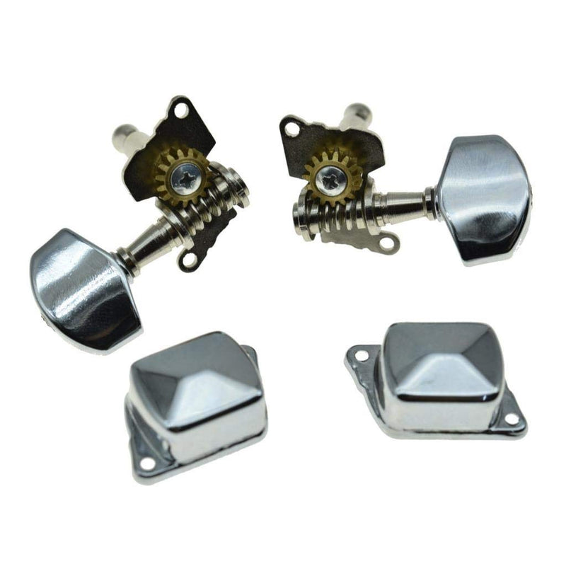 KAISH 3x3 Semi-Closed Guitar Tuning Keys Guitar Tuners Machine Heads for Acoustic or Electric Guitars Chrome