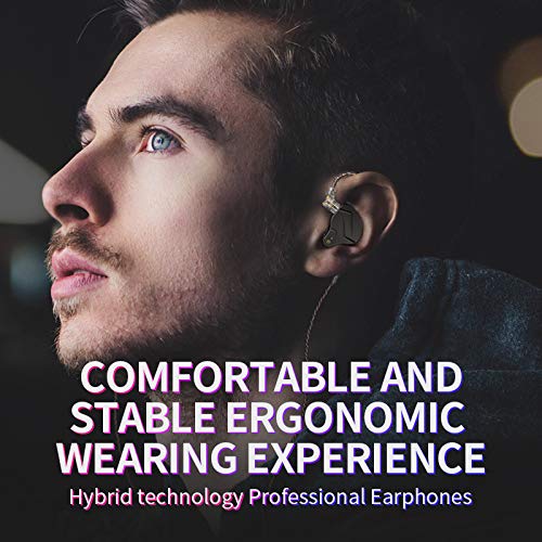 FEDAI KZ ZSN Pro IEM in Ear Monitors,HiFi Wired Earbuds Headphones with Hybrid Dual Driver 1BA 1DD High Fidelity Musicians in-Ear Earphones Detachable Cable for Gaming Earbuds(Purple with Mic). Purple