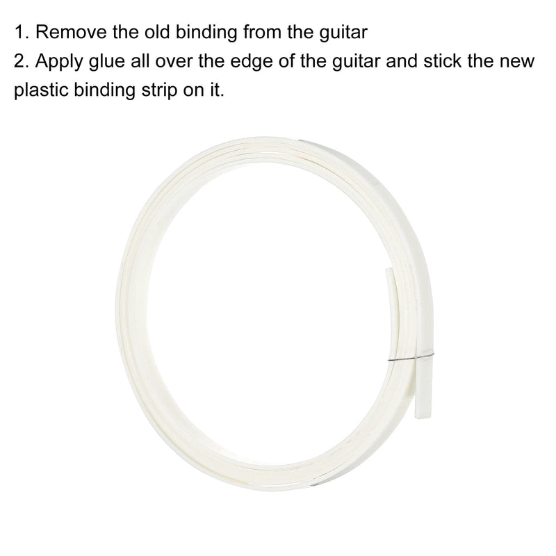 MECCANIXITY Plastic Binding Purfling Strip 1650x7x1.5mm Guitar Binding Edge Trim for Acoustic Classical Guitar White 1 Pack
