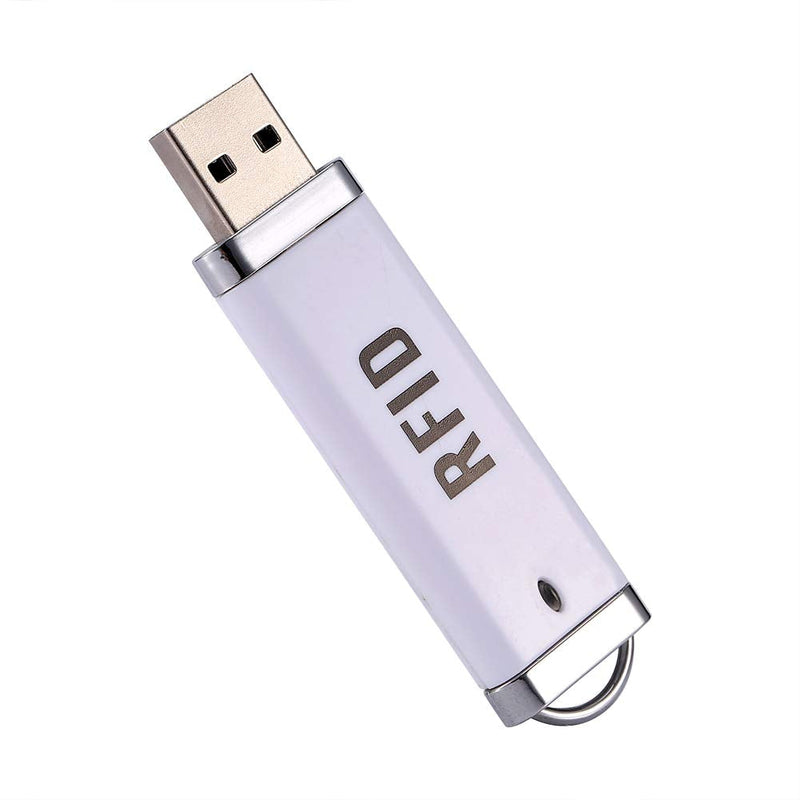 Zer one 125KHz Portable RFID Reader, U Disk Shape ID Card Reader Non-Contact USB Interface Reader Plug&Play for Win XP/Win10/Liunx/Vista/Android-White
