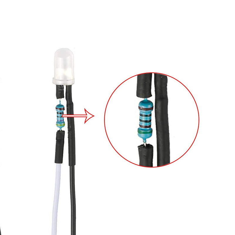[AUSTRALIA] - YIXISI Pack of 100 Pre-Wired LED, 12 V 5 mm Prewired Diode Light, Diffuse Emitting Light Diode Multi Colours Assorted Light, 20 cm (White) Cool White-100 