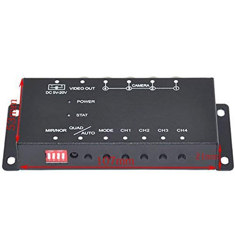 Auto Wayfeng WF® IR Control 4 Cameras Video Control Car Cameras Image Switch Combiner Box for Left View Right View Front Rear Parking Camera Box
