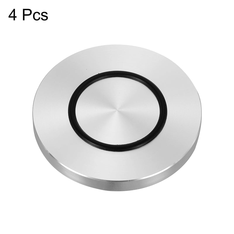 [AUSTRALIA] - uxcell M8 Thread 70mm / 2.8" Dia 8mm Thick Aluminum Circle Disc Glass Top Adapter 4pcs Round Solid Table Feet Pad Plate Hardware with Anti-Slip Rubber Ring M8 x 70mm x 8mm 