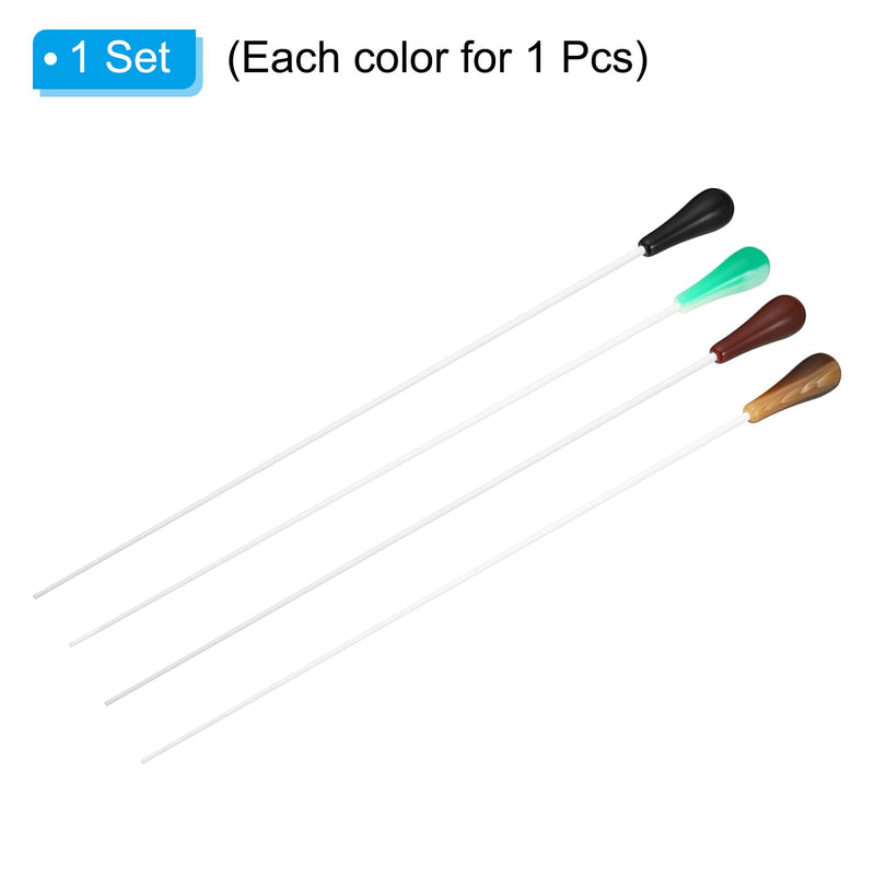 [AUSTRALIA] - PATIKIL 38cm/15Inch Music Conductor Baton,4Pcs Orchestra Baton Resin Handle for Singing Leader Music Director Green,Yellow,Red,Black 