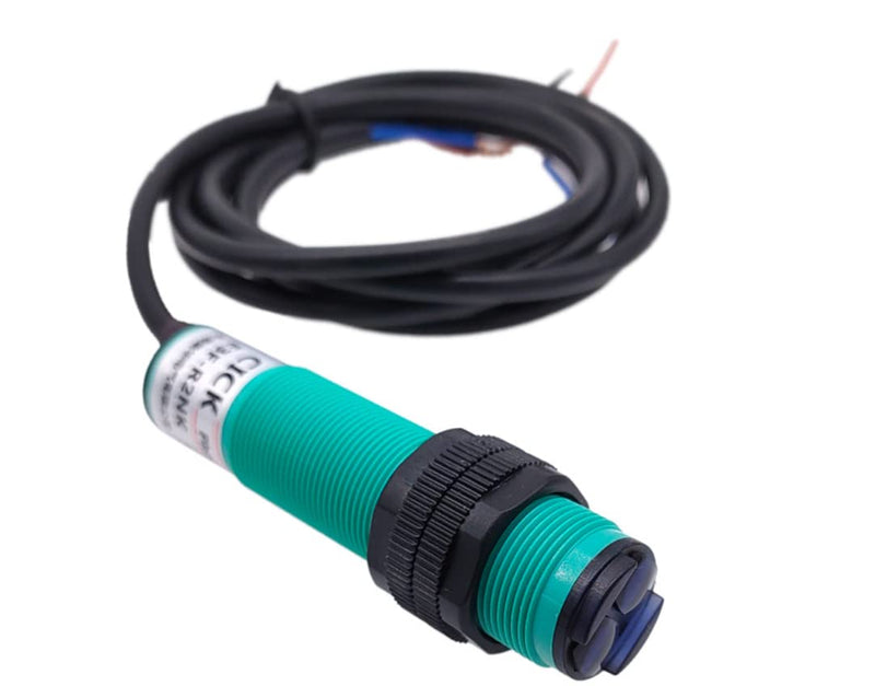 Reflector Photoelectric Sensor 6-36 Volt DC NPN NC, Diameter 18 mm Light Barrier with Mirror IR Photoelectric Sensor up to 2 Metres (Reflection Light Barrier, 2 Metres, Diameter 18 mm, NPN NC)