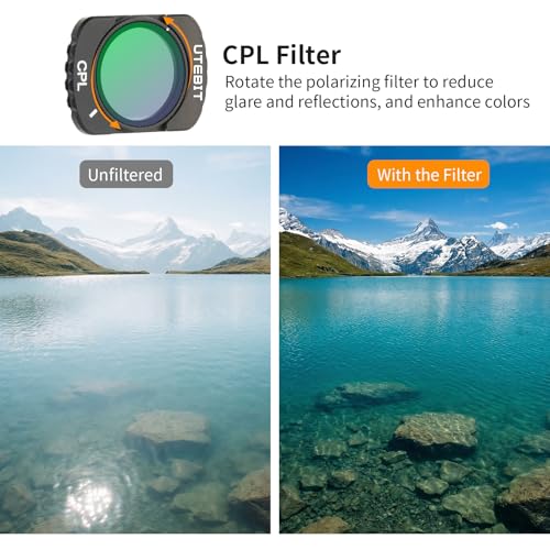 UTEBIT 3 Pack Filter Set with 0.75X Wide Angle Lens, HD Optical Glass