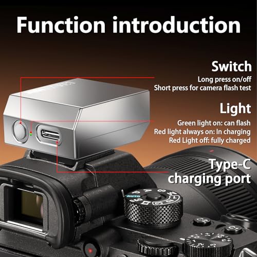 MEDALight New Aluminum F1s Mini Camera Flash for Ricoh GR3/GR3X/Fuji/Sony ZV1/Nikon/Canon/Olympus/Digital Film Cameras,Portable Hot Shoe Speedlite for DSLR Camera(Silver) Silver