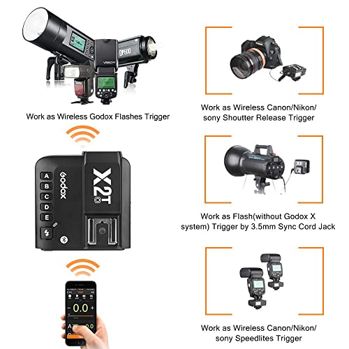 Godox X2T-O TTL Flash Trigger 1/8000s HSS TTL Manual Function for Olympus Panasonic Cameras with Clean Cloth (X2T-O)