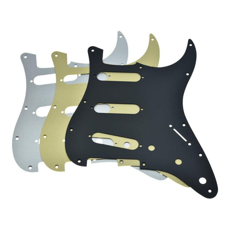 Dopro 11 Hole Matte Aluminum Strat SSS Pickguard Metal Anodized ST Pick Guard Scratch Plate for USA/Mexico ST/Strat Matte Silver