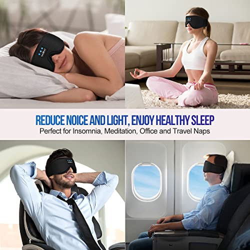 MUSICOZY Sleep Headphones Bluetooth 5.4 Headband Breathable 3D Sleeping Headphones, Wireless Eye Mask Sleep Earbuds for Side Sleepers Women Office Air Travel Cool Tech Gadgets Unique Gifts, Pack of 2