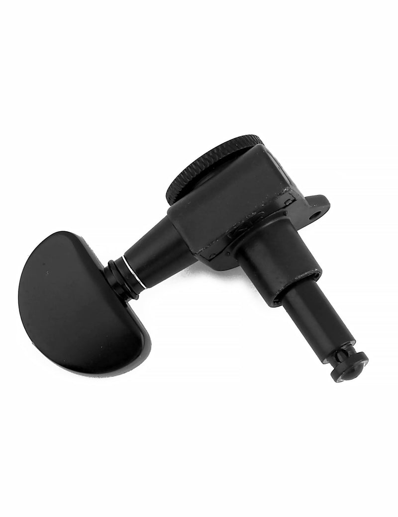 Locking Guitar String Tuning Pegs Sealed Machine Heads Tuners Tuning Keys 6 In Line for Right Handed Electric Guitar or Acoustic Guitar Half Round Head Black.