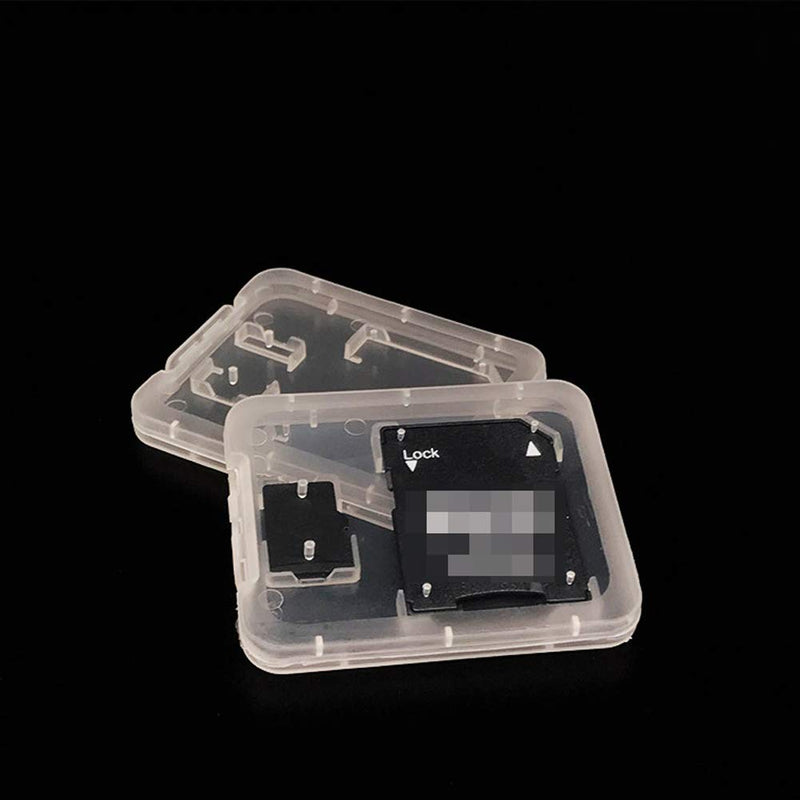 20 Pieces Clear Plastic Memory Card Case Memory Card Case Holder with SD Micro SD T-Flash Card (Only Include Case, Memory Card Not Included)