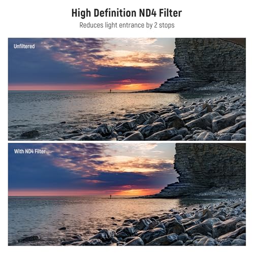 NEEWER 67mm ND Lens Filter Kit with Storage Case & Cleaning Cloth, UV CPL ND4, Multicoated Optical Glass, Aluminum Alloy Frame, Circular Polarizing Neutral Density Filter Set for Camera Lens