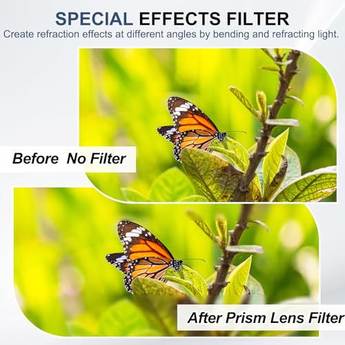 PATIKIL 72mm Camera Blur Filter, Ghost Center Field Motion Super Speed Blur Filter Ghost Cinematic Effect Double Sided Effect Photography Prism for Photo Video Camera DSLR, Black