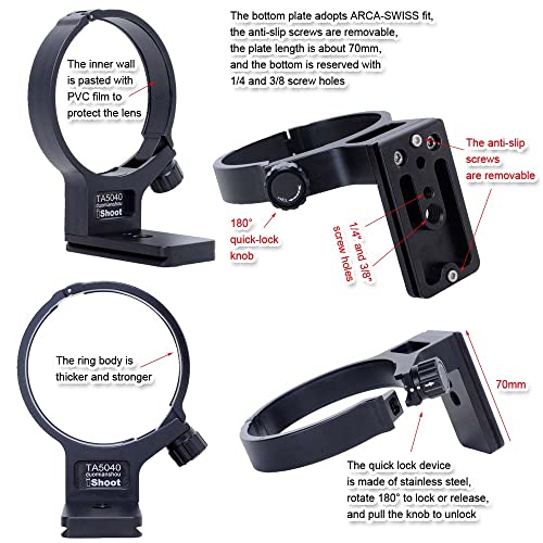 Tripod Mount Ring Lens Collar Compatible with Tamron 50-400mm f/4.5-6.3 Di III VXD A067, Lens Support Holder Bracket Bottom is Arca-Swiss Fit Quick Release Plate Dovetail Groove