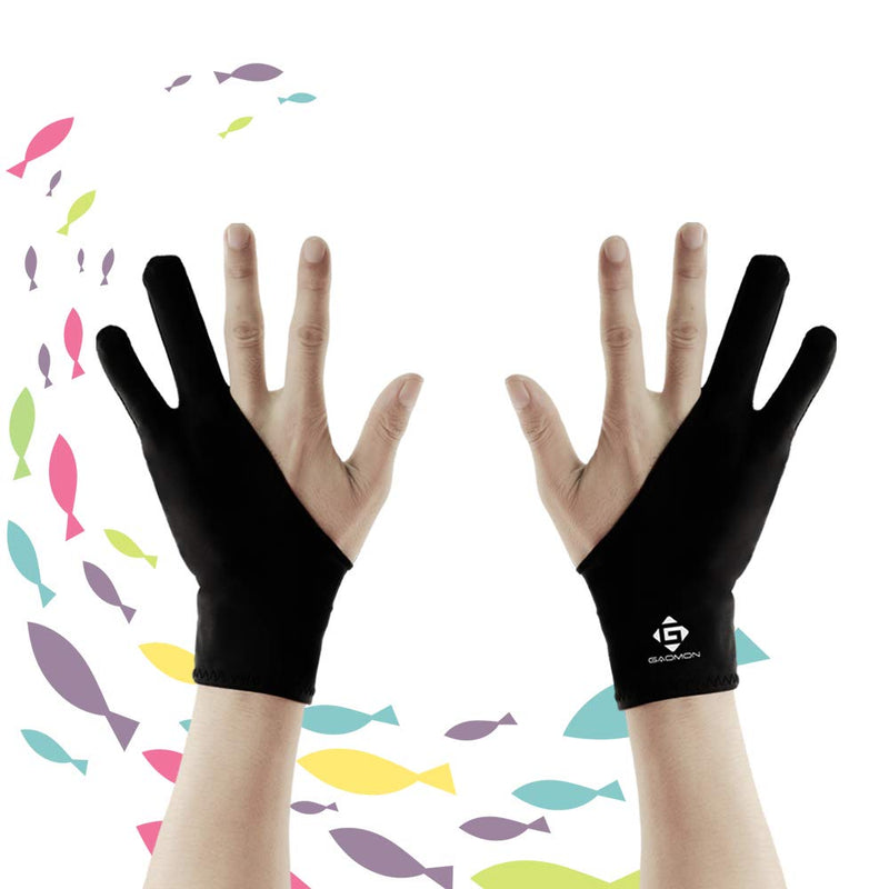 GAOMON Two Finger Glove for Ipad Drawing, Tablet Drawing, Oil Painting and Sketch Creation, Free Size Support Left and Right Hand